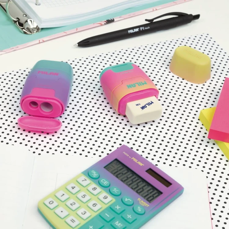 temperówka+gumka Milan podwójna SunSet 2