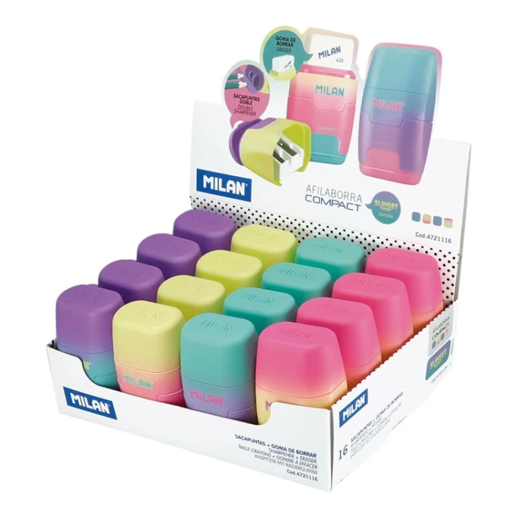 temperówka+gumka Milan podwójna SunSet 3