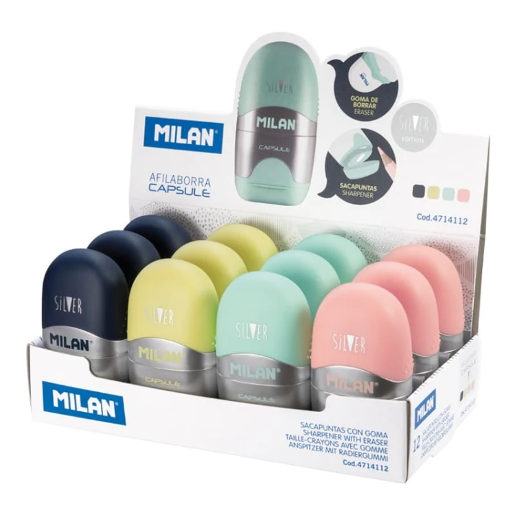 temperówka+gumka Milan Capsule Silver2