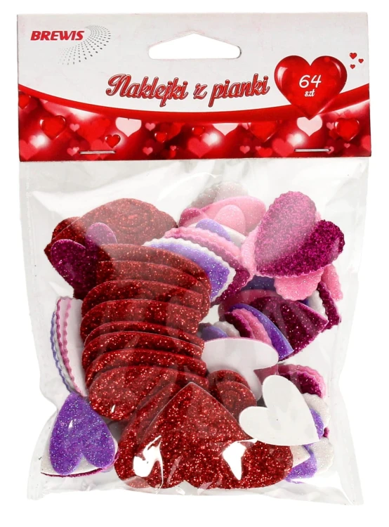 naklejki z pianki serca (64szt) PVW06    Brewis.jpg