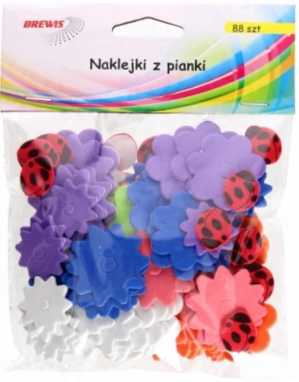 naklejki z pianki kwiatki,biedronki (88szt) PVC25 Brewis.jpg