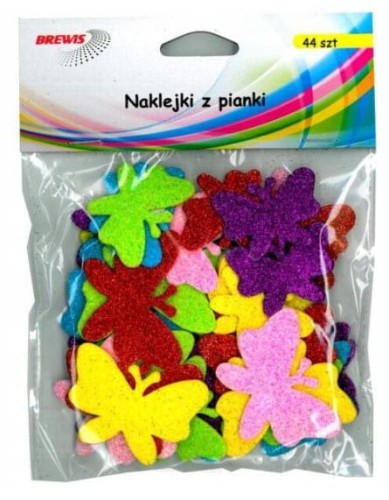 naklejki z pianki motylki brokat (44szt) PVC12 Brewis.jpg