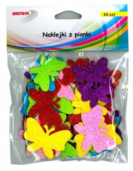 naklejki z pianki motylki brokat (44szt) PVC12 Brewis.jpg
