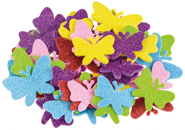 naklejki z pianki motylki brokat (44szt) PVC12 Brewis2.jpg