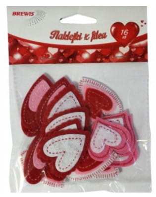 naklejki z filcu serca (16szt) FVW02     Brewis.jpg