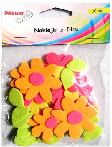 naklejki z filcu kwiatki (30szt) FVC04   Brewis 2.jpg