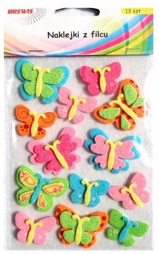 naklejki z filcu motyle (13szt) FVC100   Brewis.jpg