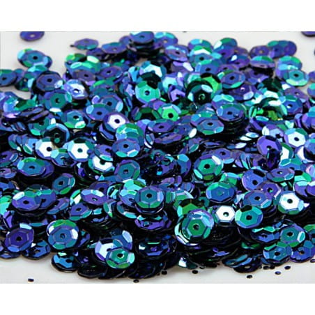 cekiny błyszczące 8mm 15g zielony/niebieski mieniący CEK8-NR42