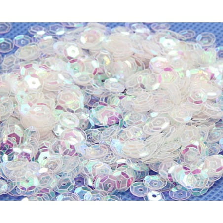 cekiny błyszczące 8mm 15g białoróżowy mieniący przezrocz CEK8-NR11