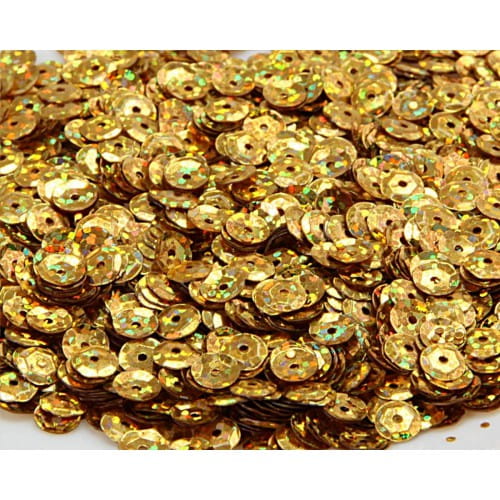 cekiny błyszczące 8mm 15g ciemnozłoty brokat CEK8-NR54