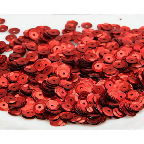 cekiny błyszczące 8mm 15g czerwony matowy CEK8-NR21