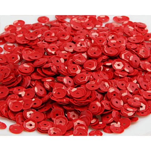 cekiny błyszczące 8mm 15g czerwony pastel CEK8-NR20